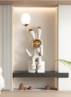 现代轻奢玄关装饰品摆件客厅电视柜酒柜家居软装创意兔子雕塑装饰