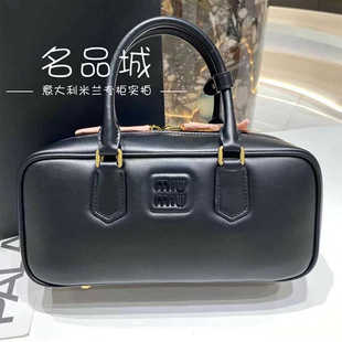Miumiu缪缪女包黑色小号保龄球包手提单肩斜挎包时尚 正品 休闲