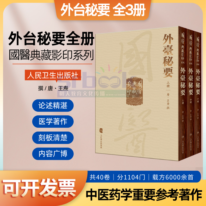 外台秘要全3册 精装国医典藏影印系列 唐王焘撰中医风外骨妇产儿科