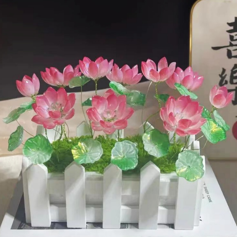 荷花装饰diy琉璃款手工串珠