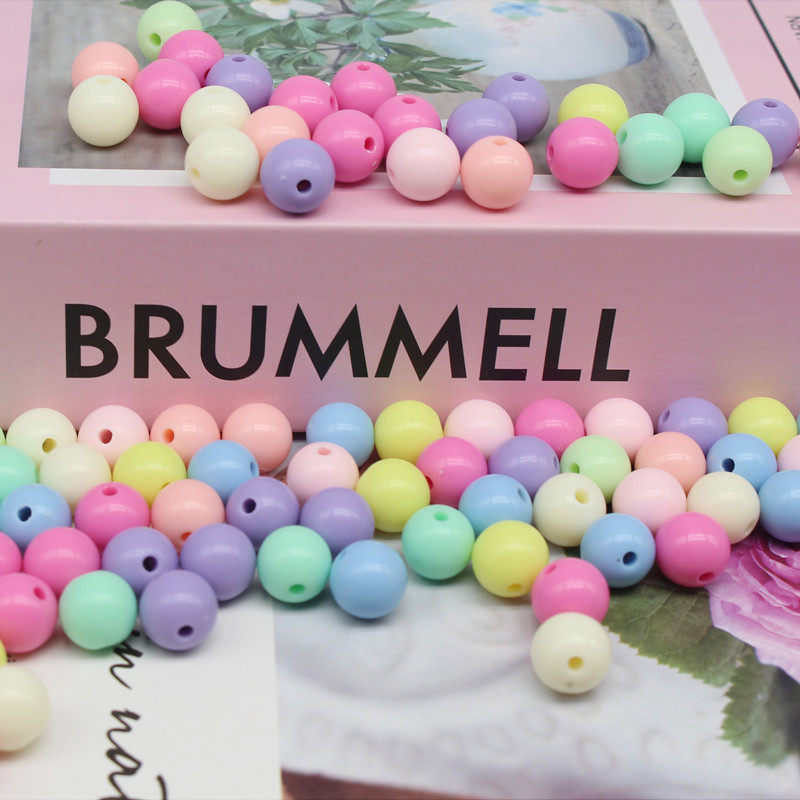 10-12mm春天色亚克力珠子