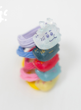 古古楽gugu原创龙运当头五色头绳套装可爱儿童发绳弹力耐用不伤发