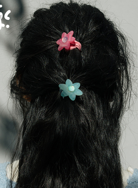 古古楽gugu朵花纹头绳醋酸发绳春日多巴胺女童高弹成人发饰