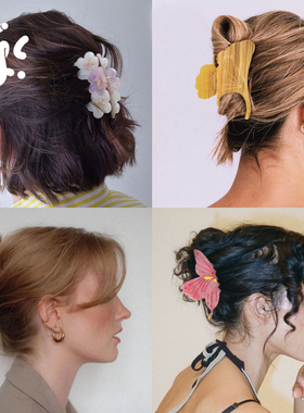 古古楽gugu原创新春发抓醋酸抓夹无痕顶夹鲨鱼夹发簪立体头饰礼物