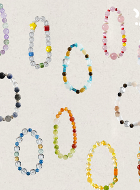 古古楽gugu二十四节气天然石串珠手链成品新中式白水晶玛瑙新中式