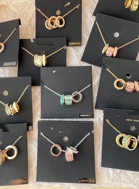 欧美外贸单C家时尚轻奢精美通勤日常三环吊坠项链