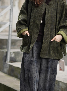 如眸原创设计香云纱柞蚕丝外套长袖ZQ56036