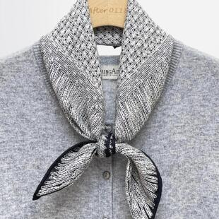 气质真丝桑蚕丝羊毛丝巾围巾中方巾 双面同色 After 小香灰