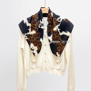 气质 复古港风时尚 桑蚕丝真丝羊毛围巾丝巾方巾 摩登豹纹 After