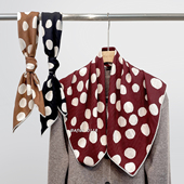 After 100羊毛中方巾围巾女 撞色波点 多彩圆舞曲 俏皮韵律感