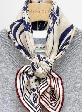 After【清晨漫步bandana】双面异色 真丝桑蚕丝羊毛丝巾围巾方巾