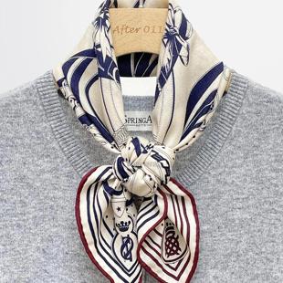 真丝桑蚕丝羊毛丝巾围巾方巾 双面异色 After 清晨漫步bandana