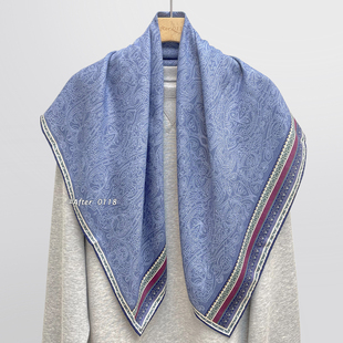 羊毛桑蚕丝中方巾丝巾围巾 文艺复古风百搭时尚 After 紫调风情