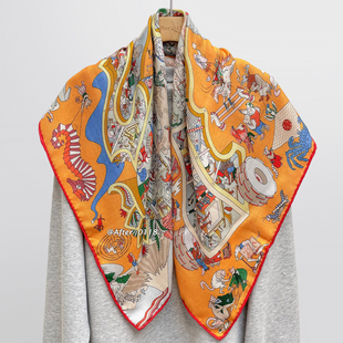 丝毛 童趣真丝羊毛桑蚕丝丝巾围巾方巾披肩 马术学院 After