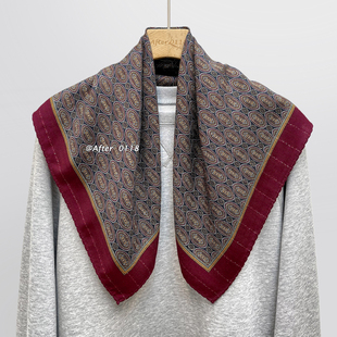 After【岁月流金】经典腰果花显白羊毛金银线中方巾围巾丝巾披肩