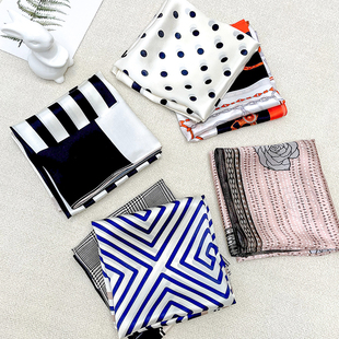 素绉缎100桑蚕丝丝巾北欧简约真丝围巾女70cm方巾领巾披肩 After