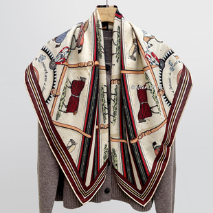 After【骏马披挂】百搭双面异色桑蚕丝真丝羊毛围巾大方巾披肩女