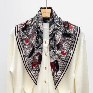 异域风情桑蚕丝羊毛围巾丝巾中方巾 教科书级别 After 爵士战马