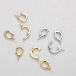 14K/18K/白K镀金保色万能挂扣扣头带针瓜子扣项链手链diy手工饰品