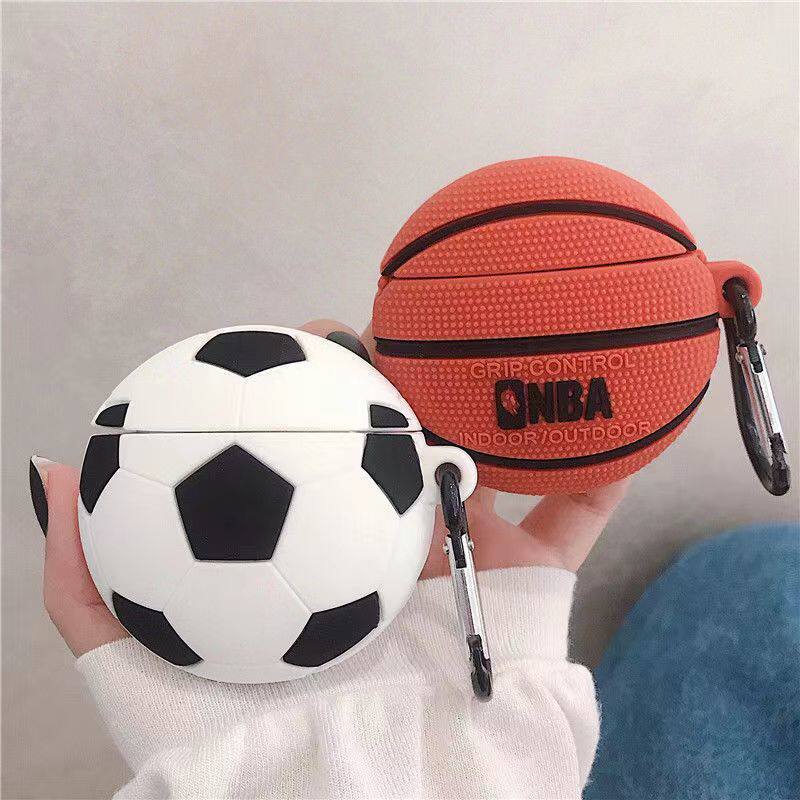 3件21元任选创意NBA篮球足球苹果AirPods1/2保护套3/pro无线蓝牙耳机硅胶软壳