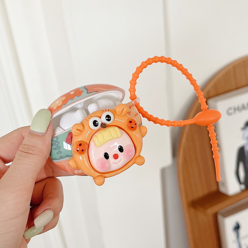 IMD可爱卡通海洋娃娃适用于华为freebuds5i/6i保护套se2/3保护壳4e立体简约保护壳防摔freeclip夹耳PRO4