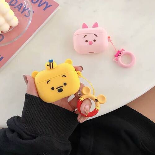 3件19.9元任选可爱维尼熊AirPods1/2代保护套pro3苹果无线蓝牙耳机壳卡通情侣软