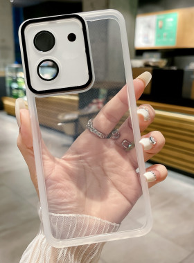 适用Vivo Y36 4G国际版手机壳Y27S海外版防摔硅胶保护套V2247透明简全包边自带镜头膜创意新款