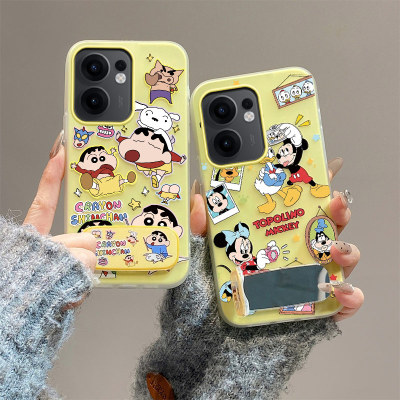 适用OPPO Reno13F 4G/5G海外版手机壳Reno13FS 5G气囊CPH2699防摔硅胶CPH2701保护套软创意补妆镜子支架新款