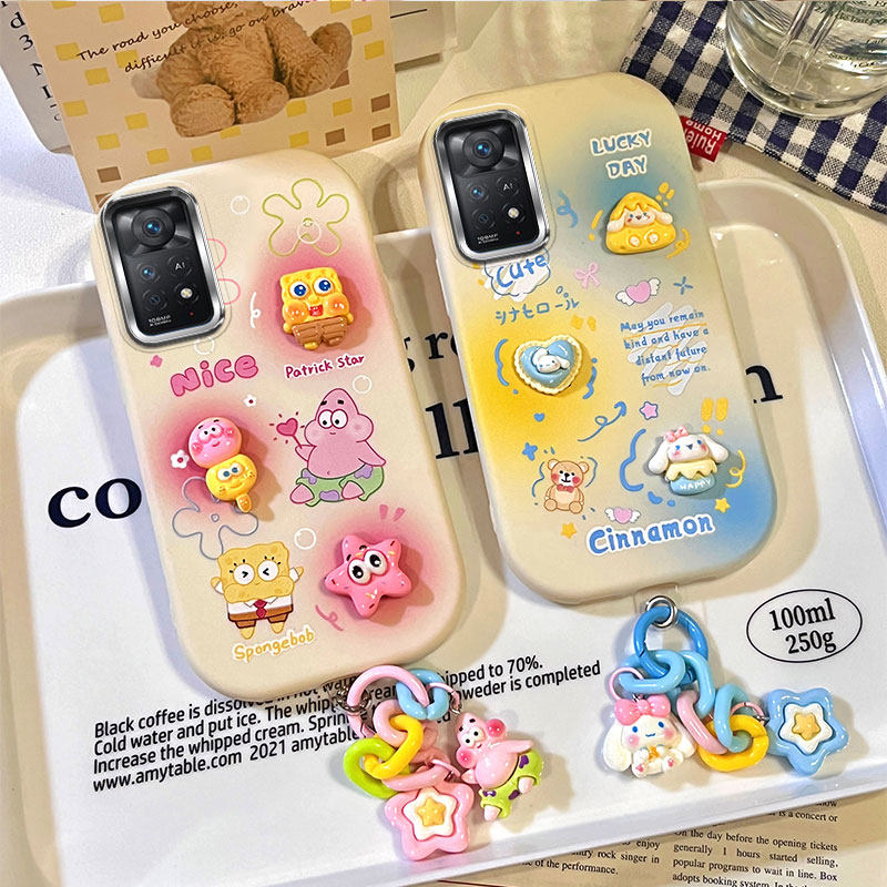 适用Redmi Note11S 4G/5G海外版手机壳红米Note11Pro 4G/5G国际版气囊防摔Note11 4G硅胶保护套立体卡通新款