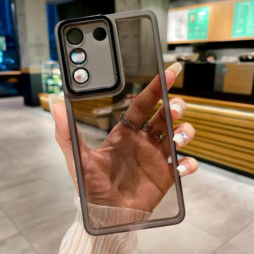 适用Vivo V27手机壳防摔V29 5G国际版硅胶软V2246海外版保护套V2250透明简约全包边自带镜头膜男女情侣新款