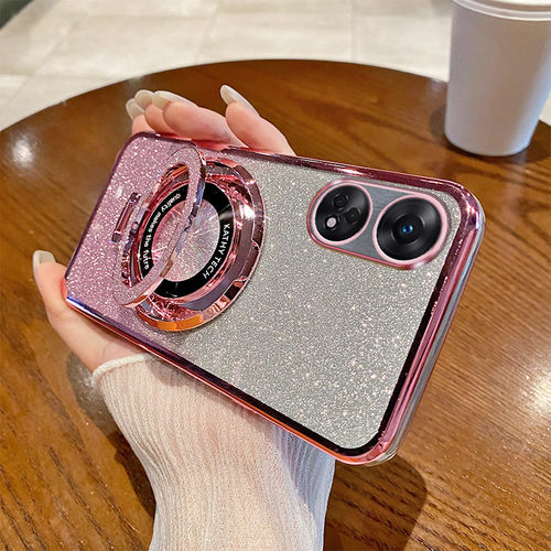 适用OPPO Reno8T 4G/5G国际版渐变闪粉手机壳防摔CPH2481硅胶保护套CPH2505海外版创意桌面支架个性新款