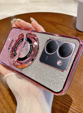 适用VIVO Y36 5G海外版手机壳V2248透明防摔Y36 4G国际版软全包边保护套V2247个性创意桌面支架闪粉潮女新款