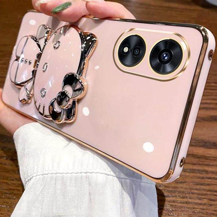 适用OPPO A60 4G海外版手机壳CPH2631防摔国际版硅胶卡通保护套海外版个性创意KT猫补妆镜子支架新款