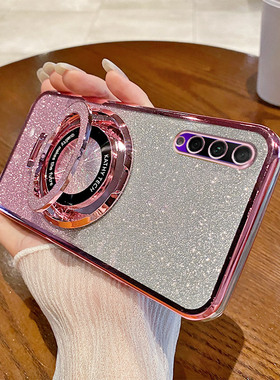 适用华为Y9Prime 2019手机壳Y9S透明防摔Y9 2019软全包边Y7Pro 2019保护套个性创意桌面支架闪粉渐变潮女新款