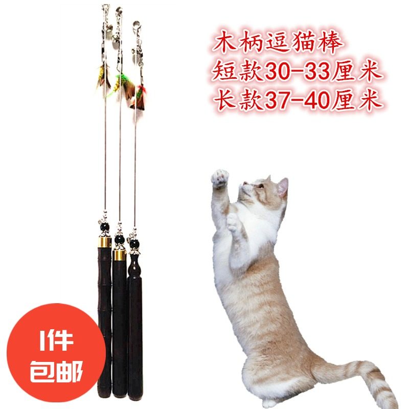 【包邮】猫咪玩具逗猫棒diy手工cfa比赛拍照小飞虫木手柄逗猫用品