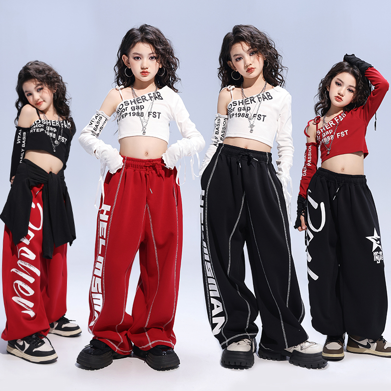 女孩爵士舞走秀演出服装潮酷套装