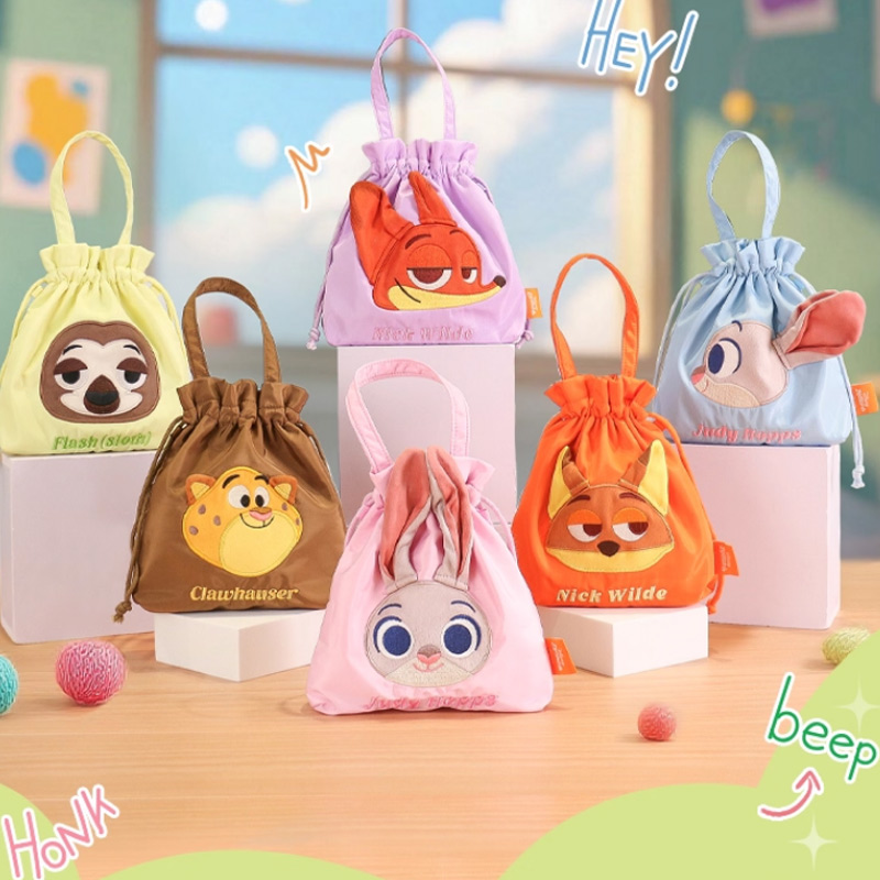 迪士尼疯狂动物城系列疯狂抽绳收纳袋/尼克趴爪爪抱枕/朱迪Q萌挂件/柏治廷迪士尼花花动物城/最佳拍档/星期天/尼克心动晒娃包/