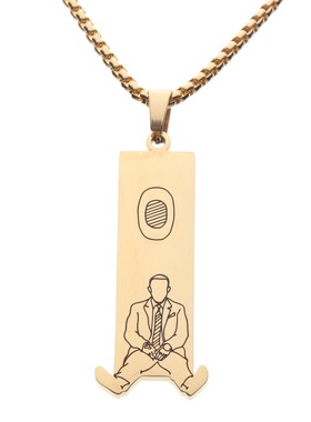 Mac Miller Swimming Necklace Golden 欧美 嘻哈情侣吊坠项链