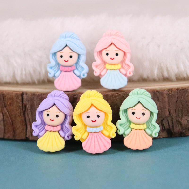 卡通可爱小公主女孩树脂配件diy奶油胶手机壳材料头饰品发夹辅料