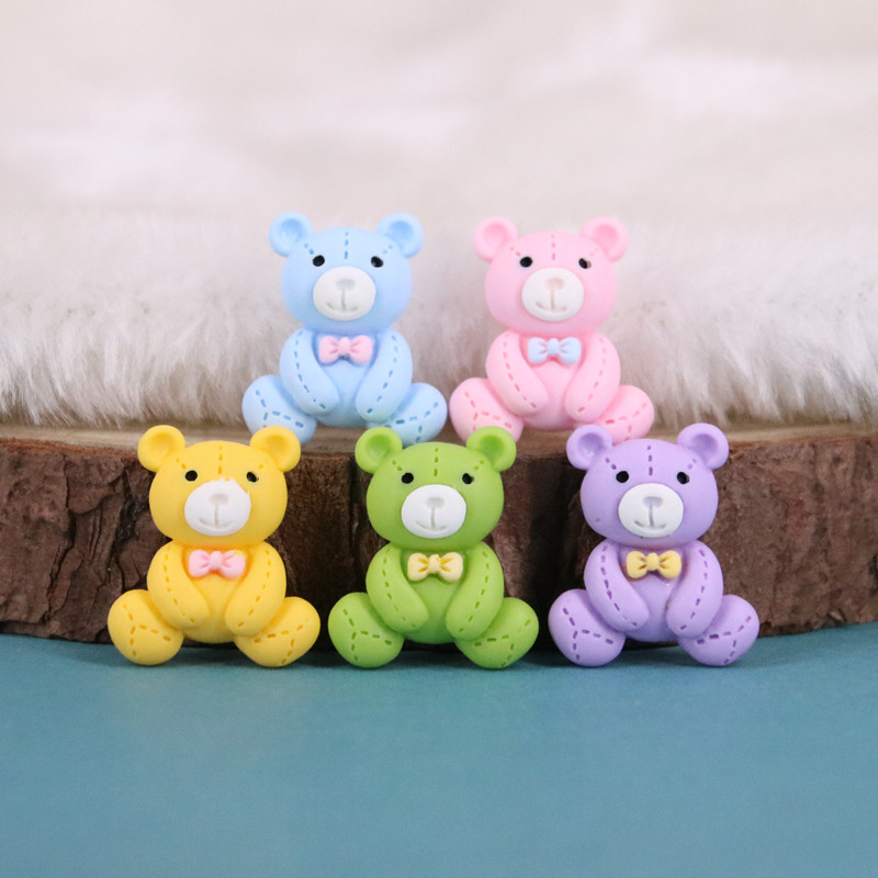 卡通可爱虚线小熊树脂配件diy奶油胶手机壳材料发饰品服装辅料