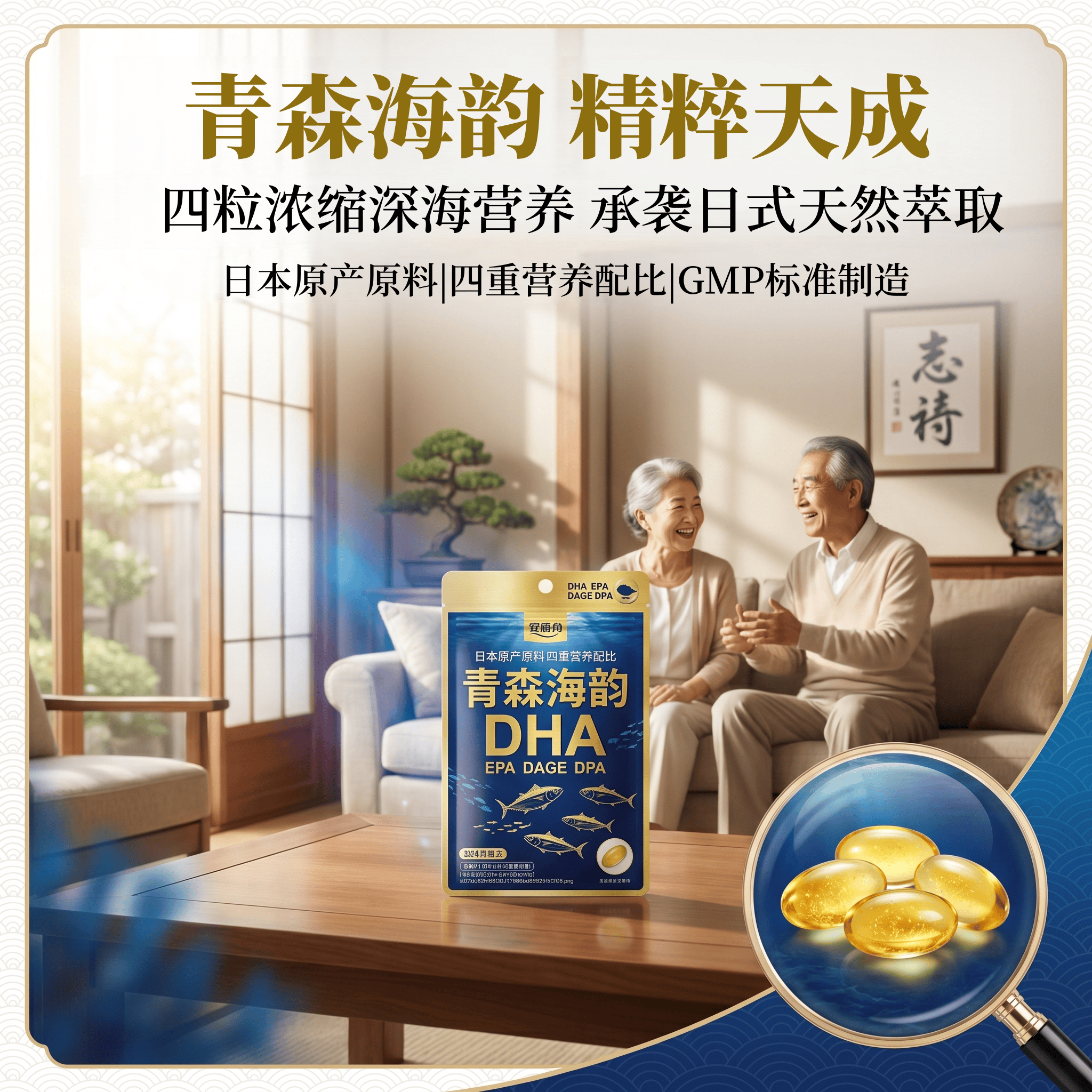 四个月量日本代购深海鱼油DHA·EPA·DPA·DAGE中老年营养Omega-3