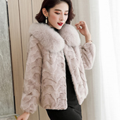 新款 女狐狸毛领貂皮大衣海宁拼貂毛皮一体 2025水貂皮草外套短款