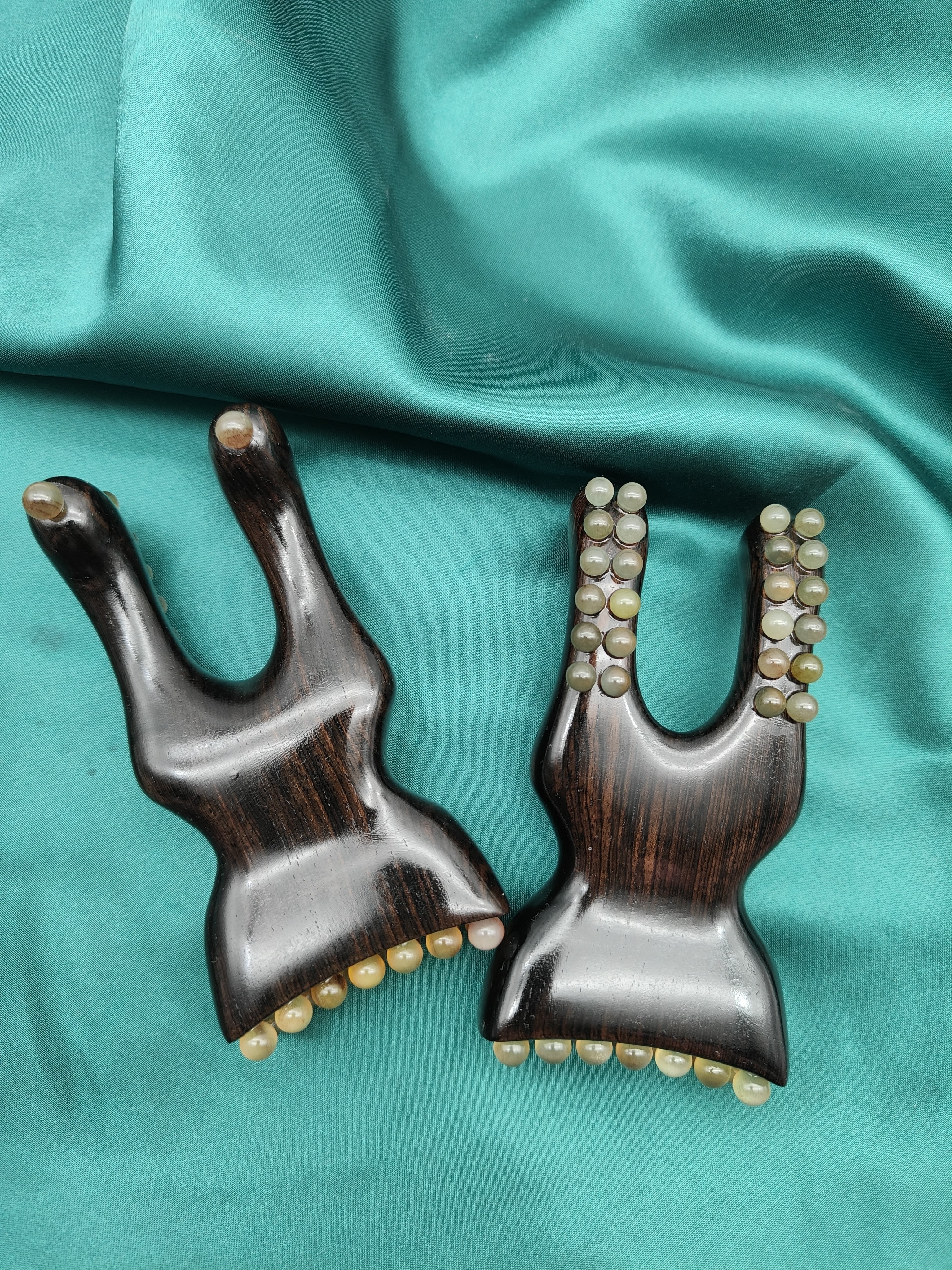 紫光檀眼部按摩器脸部头皮按摩梳多功能经络鼻刮檀木拨筋棒美鼻器