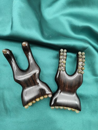 紫光檀眼部按摩器脸部头皮按摩梳多功能经络鼻刮檀木拨筋棒美鼻器