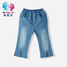 Джинсы детские 海威迩春夏新款女童中大童韩版时尚百搭弹力牛仔七分裤