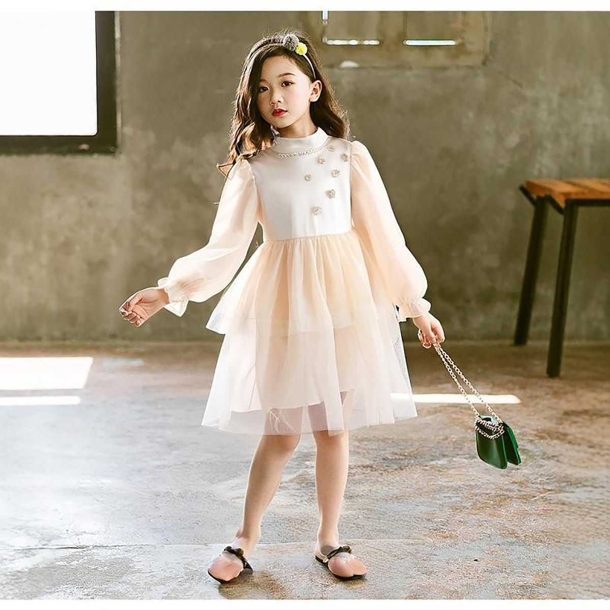 女童春秋连衣裙珍珠项圈公主裙2024新时尚洋气中大童儿童童装,童装/婴儿装/亲子装,连衣裙,淘宝优惠券,粉丝福利购,淘宝优惠卷