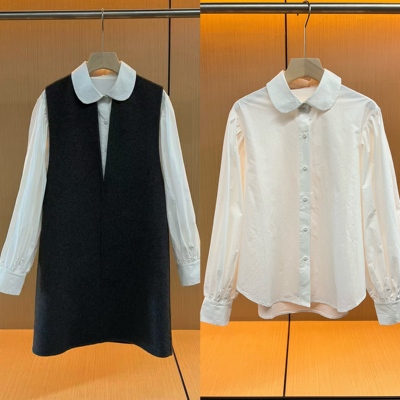 C家2025年复古学院风衬衫女