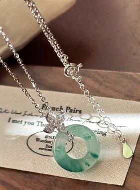 【曼光半原创】独龙玉平安圈项链通体纯银甜甜圈小众设计2025新款