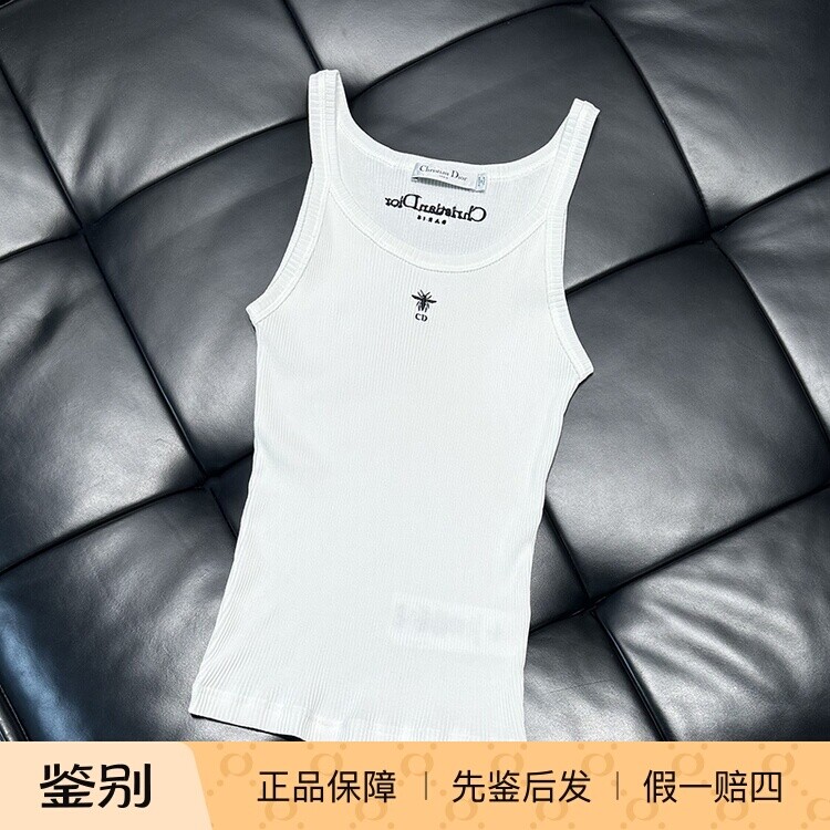 【国内现货】DIOR迪奥新款胸前蜜蜂刺绣后背字母logo女士背心吊带