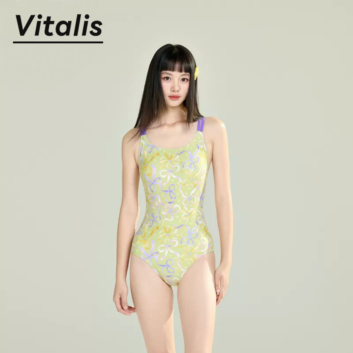 Vitalis新款小清新蝴蝶结泳衣